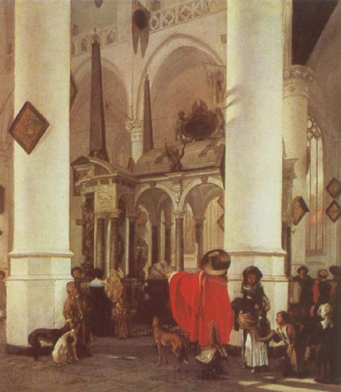Emmanuel de Witte Interior of the Nieuwe Kerk,Delft with the Tomb of WIlliam i of Orange Norge oil painting art